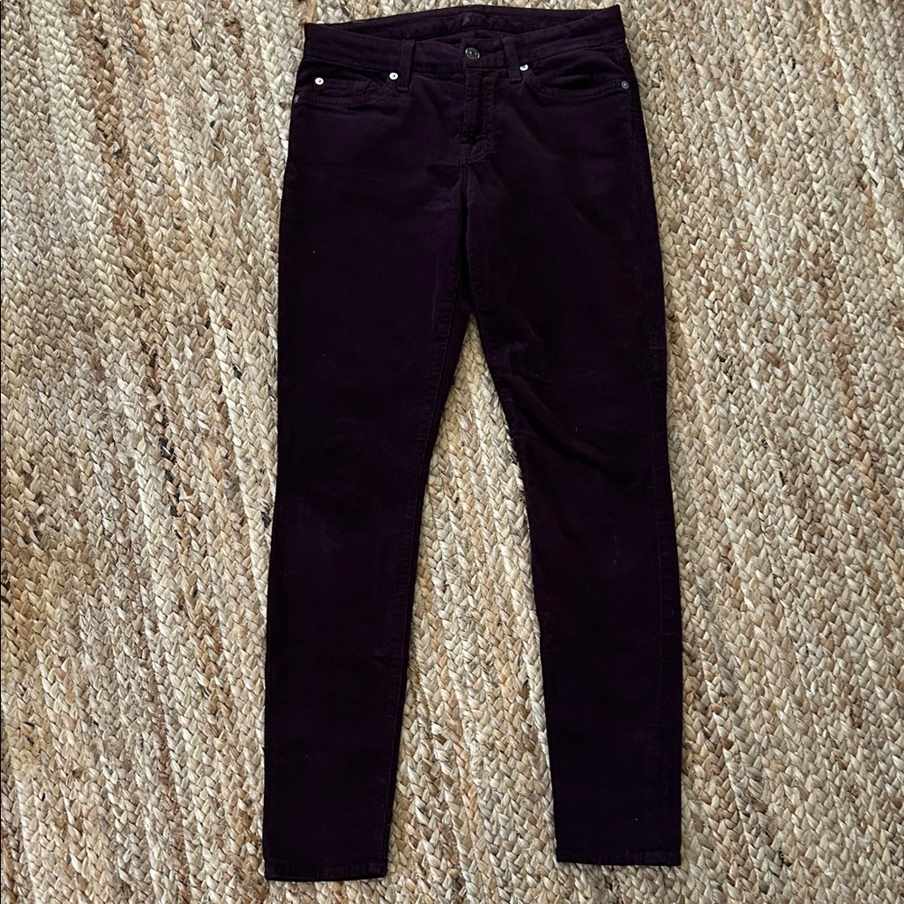 Vintage 7 for all Mankind Plum Corduroy Skinny Jeans
